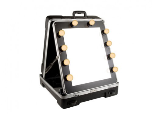 Espejo maquillaje portátil con maletín ideal para giras, espacios comerciales, camerinos o probadores