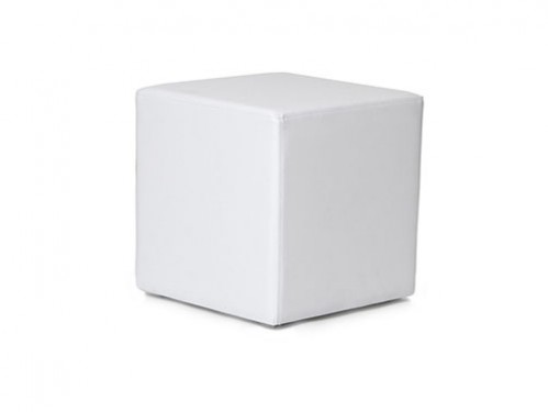 Alquiler de puffs cuadrados cubo color blanco en polipiel