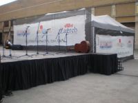 Montaje de Carpas Camerino tras Escenario evento Croacia