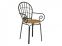 Alquiler de Sill�n con brazos en forja con asiento en rat�n sint�tico apilable