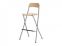 Alquiler deTaburete acero y asiento plegable en madera color crudo 