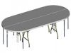 Alquiler de mesa, composici�n de mesas oval medidas 2,35 x 1,50 m