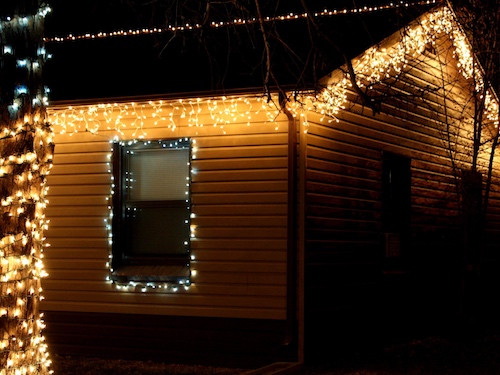 alquiler de adornos led flash en color blanco cálido para decoración navideña de exteriores eventos y celebraciones