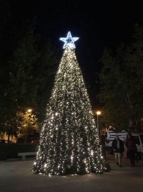 alquiler árboles de navidad con luces les para decoración exterior con motivos luminosos modelo estrella navideña led en copa