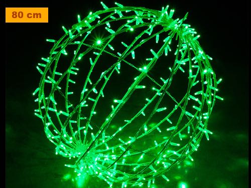 Alquiler bolas navidad 3D de 80 cm con luces flash de color verde para  adornar calles