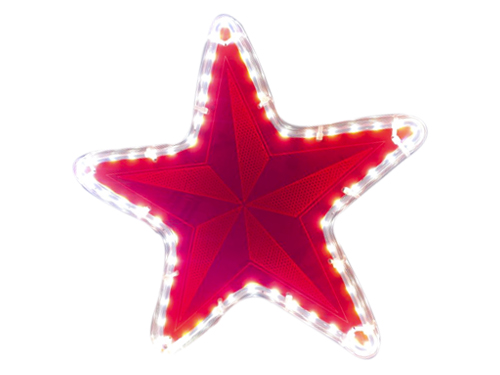 Estrellas de navidad de metacrilato de color rojo con iluminación LED blanca