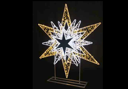 alquiler estrellas triple con soporte en tonos plata y oro