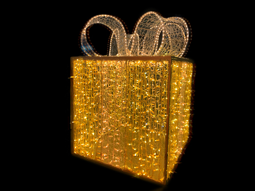 alquiler regalos de navidad con luces led color amarillo 