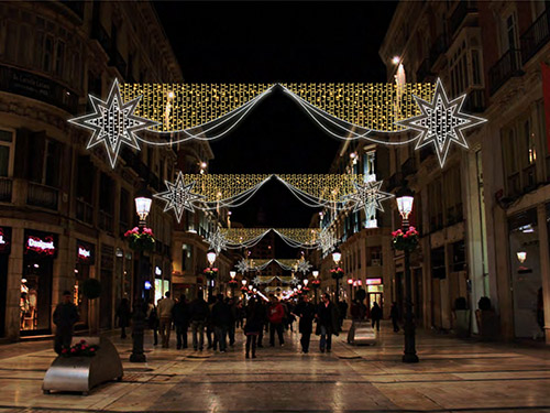 Arco de Navidad LED de 5 metros de ancho modelo White Stars