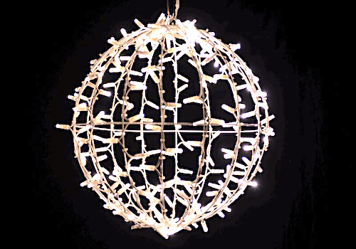 Alquiler esferas led 3D 30 cm color blanco 
