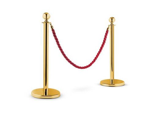 Alquiler de catenarias doradas con cordón trenzado rojo