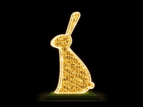 Motivo navideño LED en forma de conejo