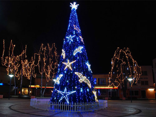 Alquiler de adornos LED con forma de estrella de mar gigante para árboles de Navidad