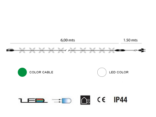 Alquiler de guirnaldas luminosas led con forma de cruz 