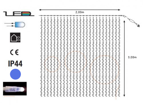 Alquiler cortinas luminosas LED color azul para eventos Navidad