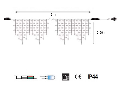 Alquiler de cortinas LED icicle para eventos navideños