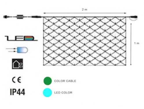 Esquema redes luminosas led para decoración árboles de navidad	