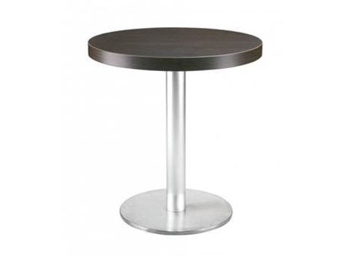 Alquiler de mesas redondas negras de diseño para reuniones y stands