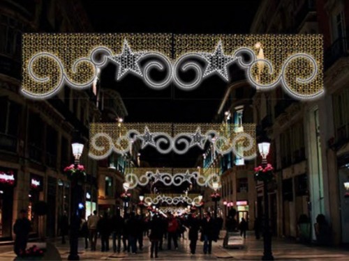 Arcos de Navidad luminosos de 5 m de ancho modelo OLAS & ESTRELLAS