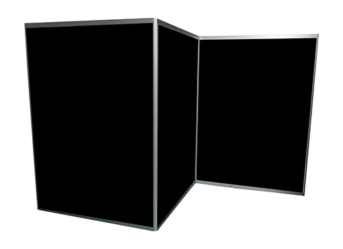 Alquiler de paneles de exposición zig-zag de color negro