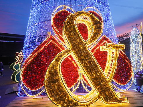 Photocall de Navidad LED con corazones