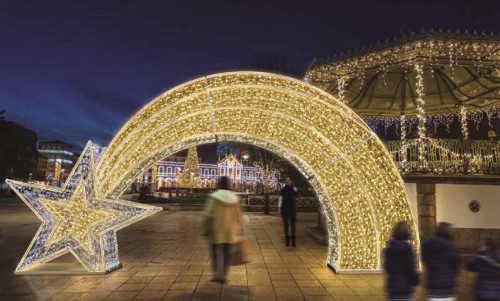 Motivo navideño con forma de estrella transitable LED.