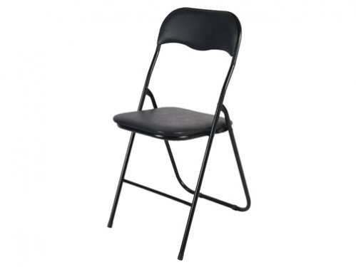 SILLA PLEGABLE REALESPACE ACOLCHADA DE RESPALDO Y ASIENTO NEGRA