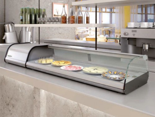 Alquiler de vitrinas horizontales refrigeradas de mostrador para alimentos