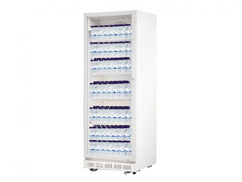 Alquiler de vitrinas refrigeradas verticales blancas para catering